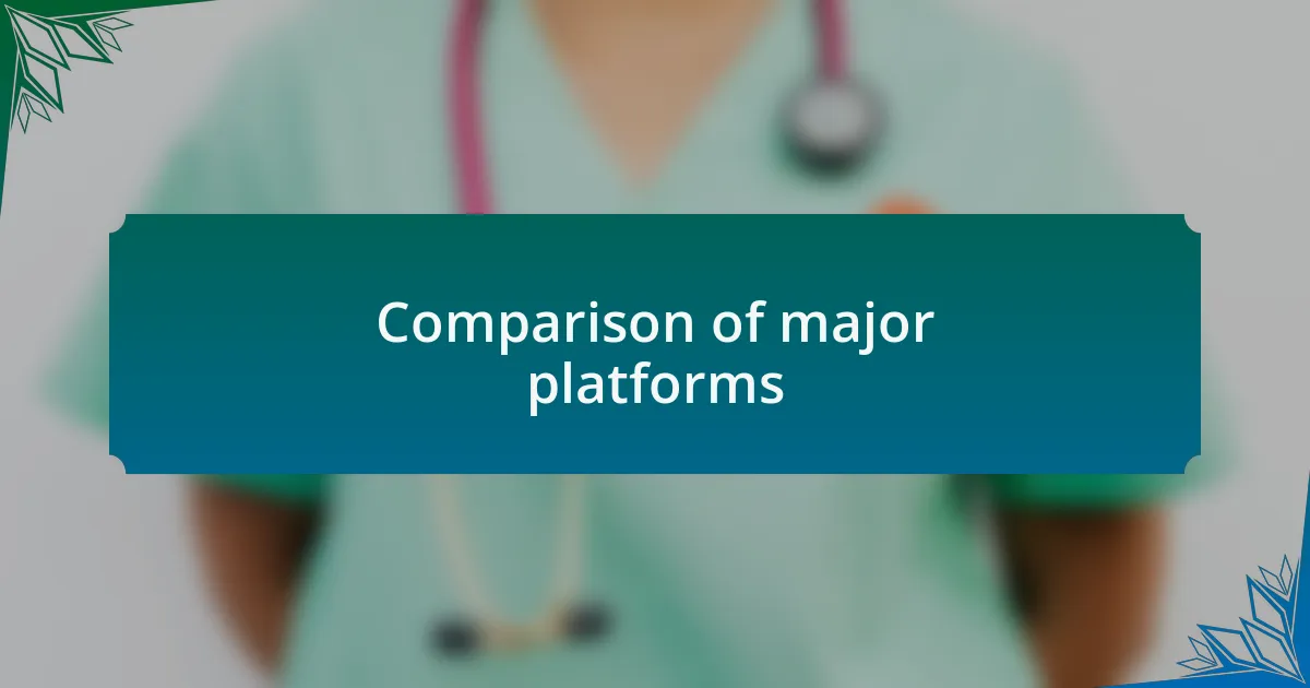 Comparison of major platforms