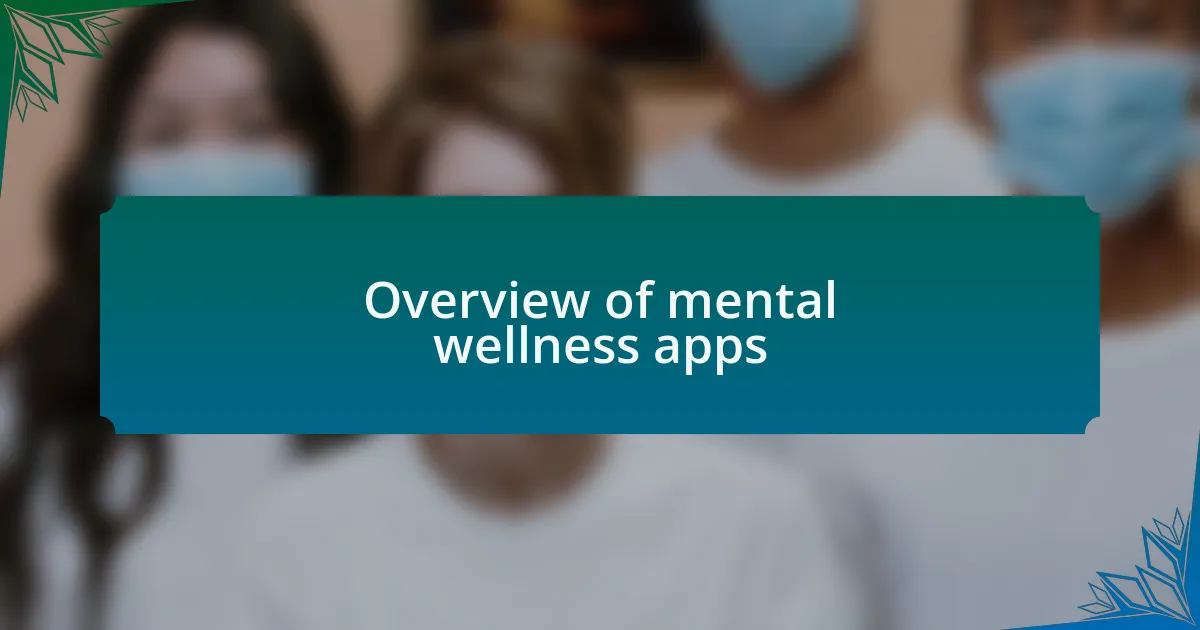 Overview of mental wellness apps